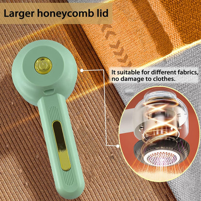Electric Lint Removers,Rechargeable Fabric Shaver with 6 Leaf Blades Useful for Clothes, Furniture, Sofas, Blankets (Green)