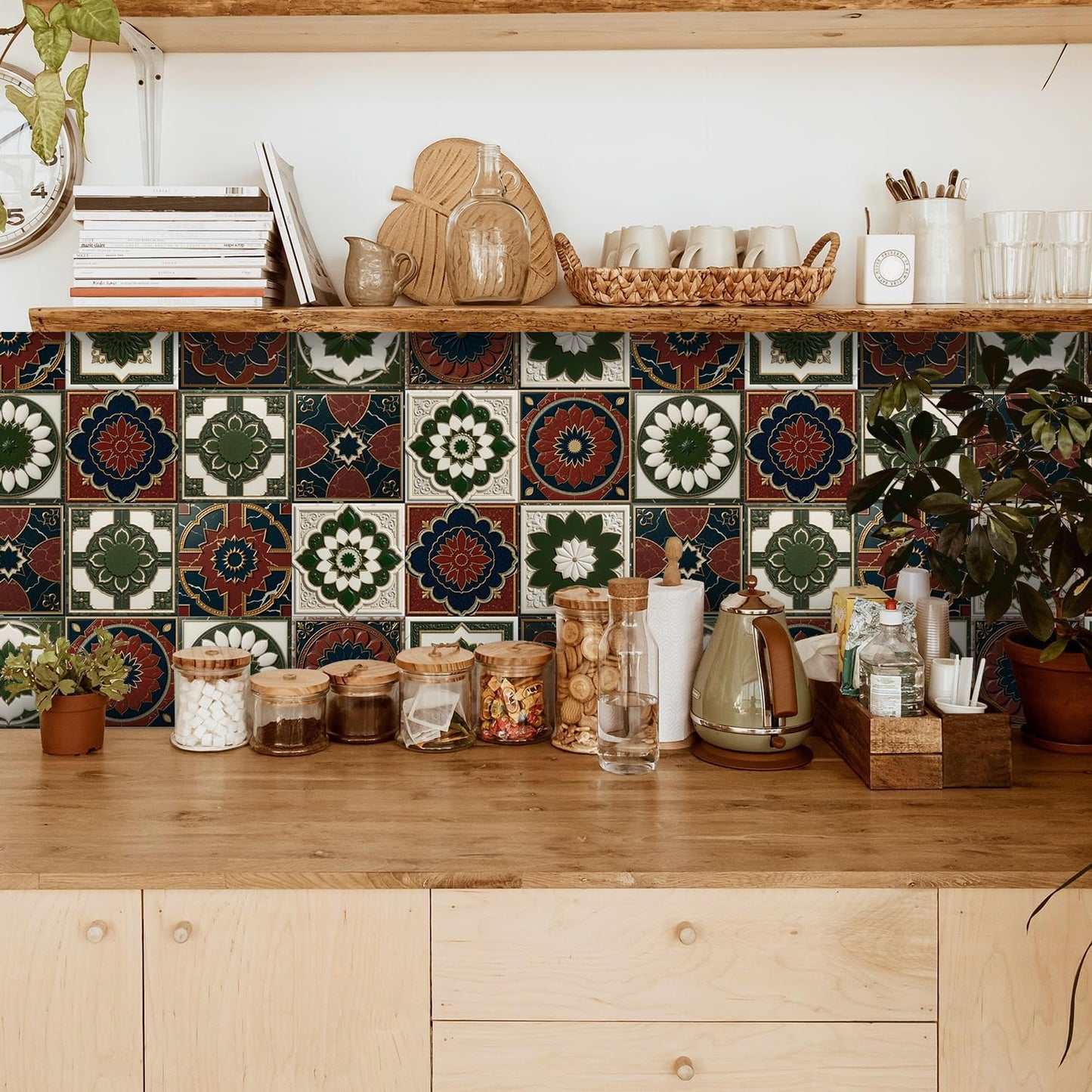 Peel and Stick Backsplash Tile Sticker for Kitchen and Bathroom Walls - 24 Removable 5.9"x5.9" Tiles, Waterproof