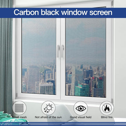 Window Screen Door Repair Kit Include Window Screens Mesh 48"x114" with All Tools in Window Screen Replacement(Screen Rollers, Splines, Hook), Yolovit