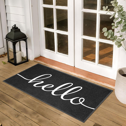 EARTHALL Door Mat Outside Inside Home Doormat, 30"x17.5", Durable Floor Mat Non Slip Mat Ultra Absorb Mud Easy Clean Front Doormat for Garage, Entryway, Patio, High Traffic Areas, Black