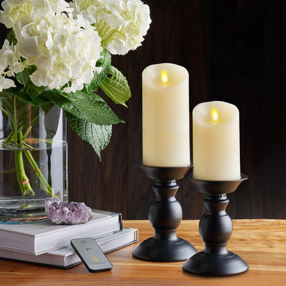 Luminara Flameless LED Battery Operated Ivory Pillar Candle, Flickering Realistic Moving Flame, 3" x 4.5" Luminous Real Wax Indoor Home Decor Pack of 1