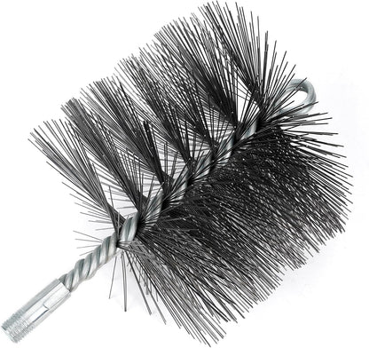 Stanbroil 6 Inch Round Chimney Cleaning Brush with 1/4" NPT Fitting for Insulated Chimneys, Stainless Steel or Metal Stove Pipes- Works with Most Chimney Rod Sets
