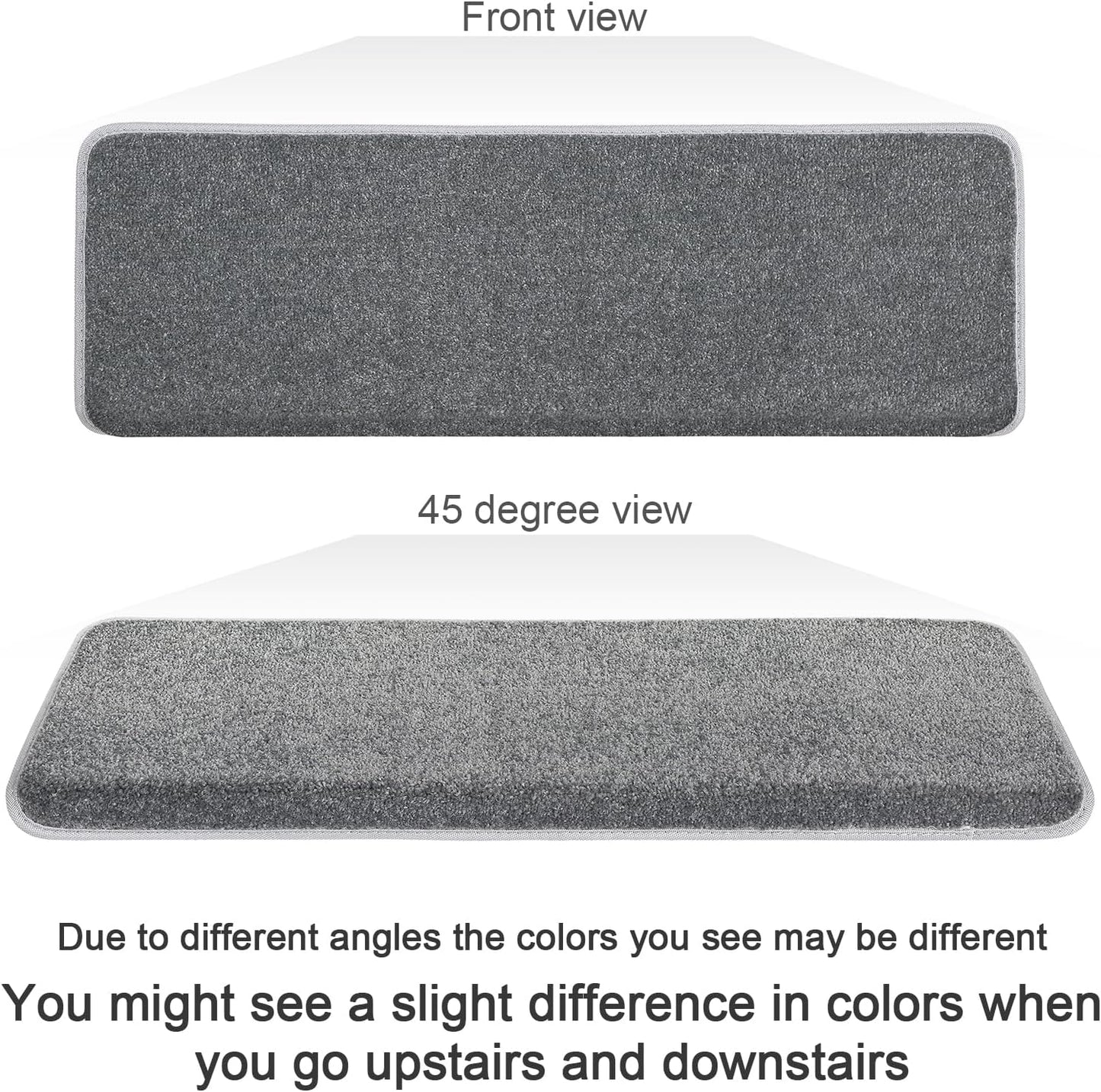 PURE ERA Carpet Stair Treads Tape Free Non Slip Indoor Stair Carpet Stair Protectors Pet-Friendly Non-Slip Skid Resistant Washable Reusable 8" x 30"(2 Pieces,Black)