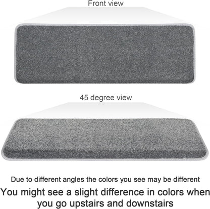 PURE ERA Carpet Stair Treads Tape Free Non Slip Indoor Stair Carpet Stair Protectors Pet-Friendly Non-Slip Skid Resistant Washable Reusable 8" x 30"(2 Pieces,Black)