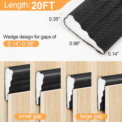 118 Inch Wedge-Shape Foam Window Weather Stripping Door Seal Insulation Strip, Soundproofing Window Inserts Foam Self Adhesive Draft Stopper Light Blocker for Winter Window Door Gaps, White