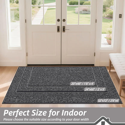 BEQHAUSE Dirt Trapper Door Mat 20" x 32", Non-Slip Washable Doormats Entrance Mat, Dirt Resistant and Absorbent Welcome Mat, Low Profile Floor Mats for Front Back Door and Entryway, Beige