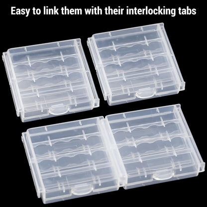 IFAMIO 10 Pack Battery Storage Organizer Case - Transparent AA/AAA Cell Battery Holder Cases Protective Plastic Container Box for Home, Garage, Office, Travel