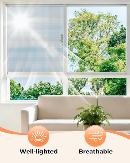 Gecork Black Window Screen Mesh, Durable Fiberglass Screen Replacement for Windows and Doors, High Light Transmission & Maximum Airflow, Easy to Cut & Install, 48" x 102"