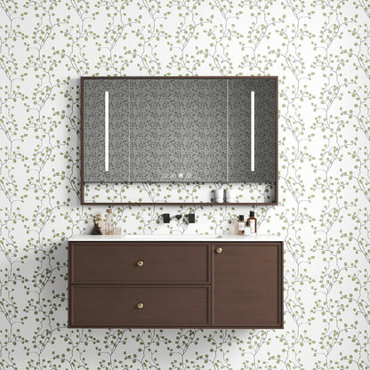 GloryTik Floral Peel and Stick Wallpaper, Removable Blue Floral Contact Paper, Self Adhesive Renter Friendly Wallpaper for Bedroom Living Room Bathroom (17.3" x 78.7")
