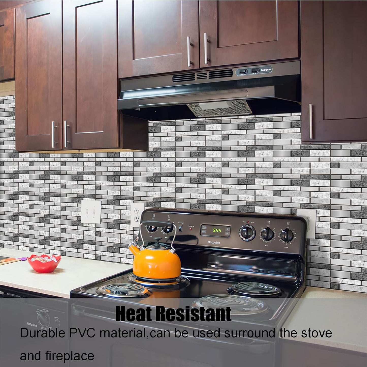 12-Sheet White Peel and Stick Wallpaper, Subway Tile 6''x12'' Self Adhesive Wall Tiles Waterproof PVC Stick on Backsplash Vinyl Decorative Tiles Stickers for Kitchen Bathroom