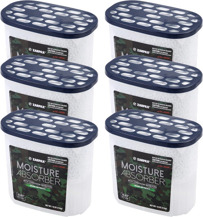 ZARPAX Moisture Absorber Activated Charcoal 10.5 oz/300g | Removes Moisture, Damp, Humidity & Odors | Odor Absorber | Moisture Trap for Bathroom, Closet, Kitchen & Small Spaces | Set of 4