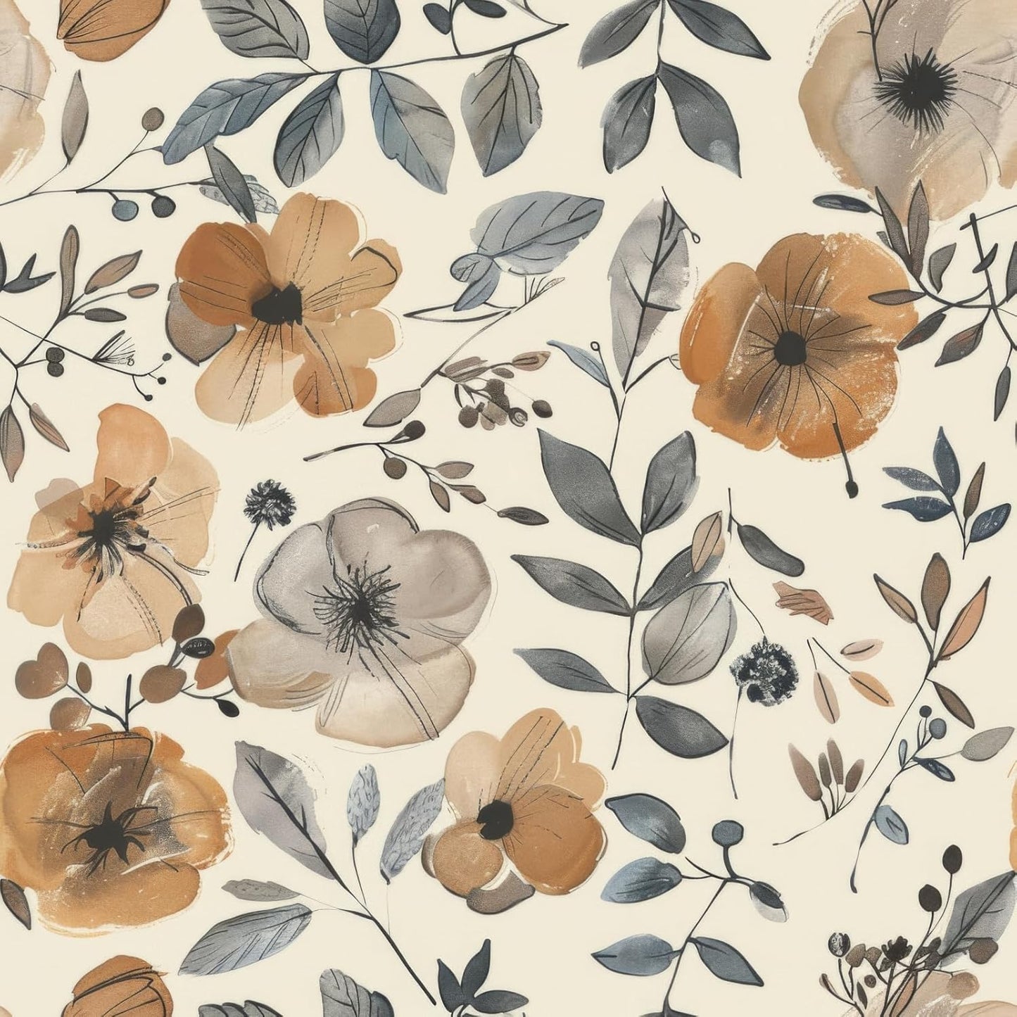 Floral Peel and Stick Wallpaper, 17.71" x 118.1" - Removable, Waterproof, Decorative Vinyl Wallpaper for Bedroom, Living Room