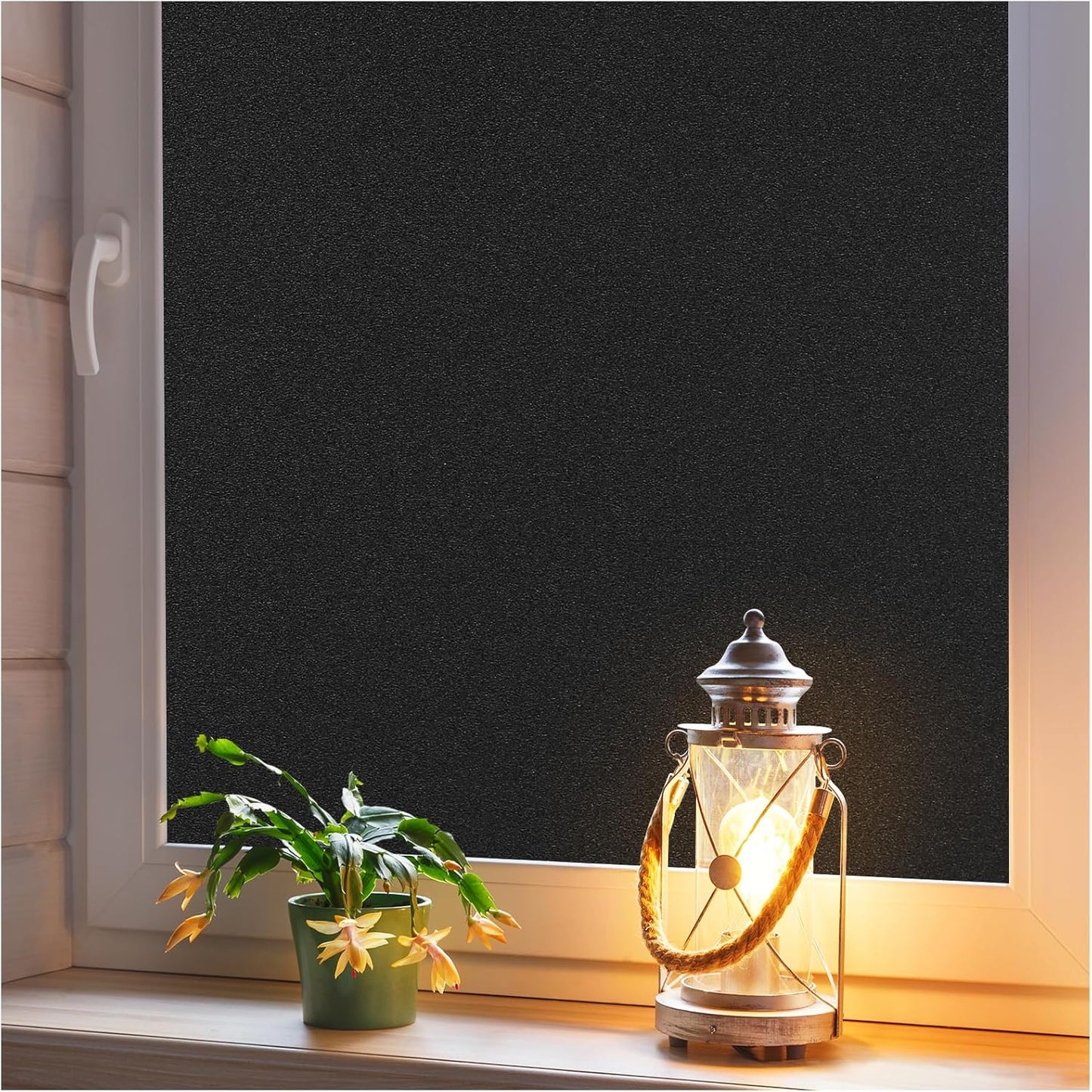 Haton Reeded Glass Window Privacy Film, Static Cling Non-Adhesive Frosted Film, UV Blocking Heat Control Removable Window Sticker for Bathroom Door Home Office, 17.5" x 78.7"