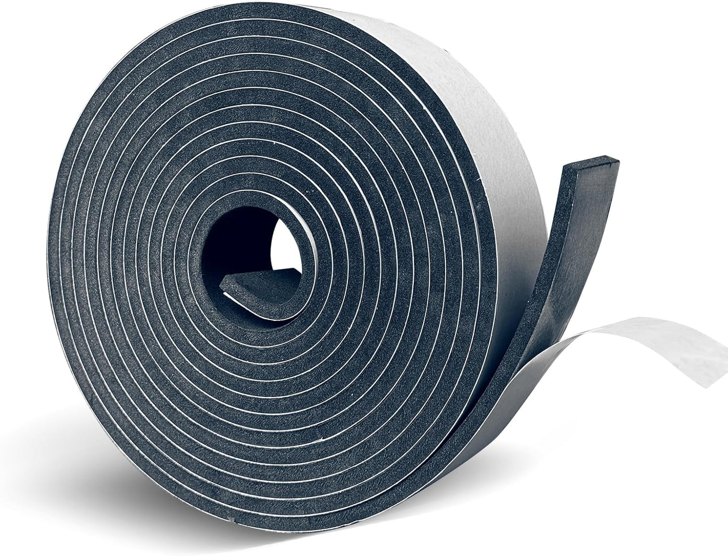 Black Foam Insulation Tape with Self-Adhesive Backing,Closed Cell Foam Weatherstripping 1/2 inch Wide x 3/8 inch Thick,Soundproofing Door Weather Seal Strip for Door and AC Window Seal,High Denisty