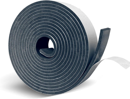 Black Foam Insulation Tape with Self-Adhesive Backing,Closed Cell Foam Weatherstripping 1/2 inch Wide x 3/8 inch Thick,Soundproofing Door Weather Seal Strip for Door and AC Window Seal,High Denisty