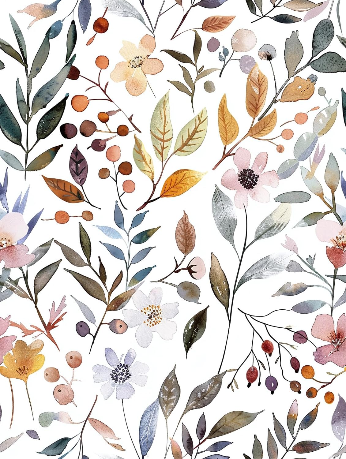 Floral Peel and Stick Wallpaper, 17.71" x 118.1" - Removable, Waterproof, Decorative Vinyl Wallpaper for Bedroom, Living Room
