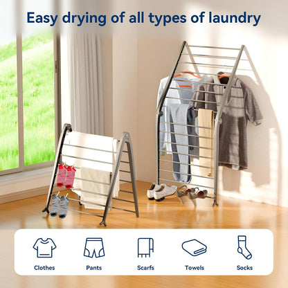 Whitmor Spacemaker Folding Drying Rack, Freestanding Indoor Clothes Dryer, Space Saving Compact Design, 6"L x 26"W x 51.5"H, White