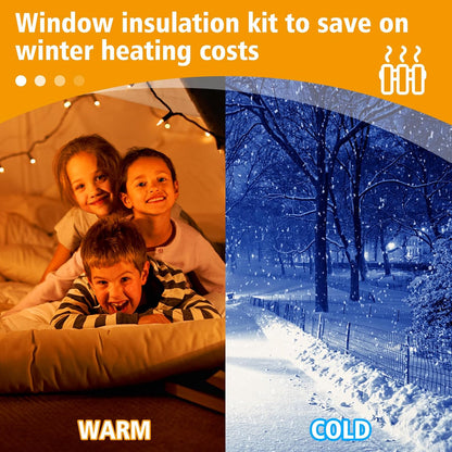 Apipi Patio Door Window Insulation for Winter - 87 x 236 in Thicken Sealing Plastic for Winterizing, Clear Shrink Film Cover Kit with Double-Side Tape for Large Window/ Sliding Door/French Door