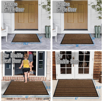BEHERO Door Mat Outdoor Entrance, 30.5"x17" Extra Durable Front Door Mat Outside, Heavy Duty Welcome Mat for Outside Entry, Back Door Mats Non Slip, Waterproof All-Season Doormats, Yellow