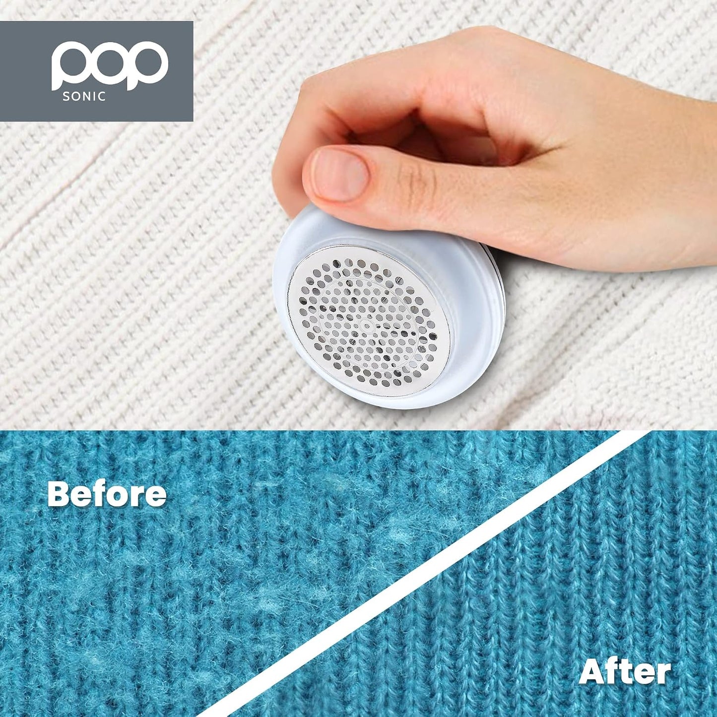 Fabric Shaver, Lint Remover Electric (Royal Blue) – Rechargeable, 6 Blade System, Fabric Lint Shaver w/LED Light | One-Touch Activation Pill Shaver for Clothes - Electric Lint Remover Fabric Shaver