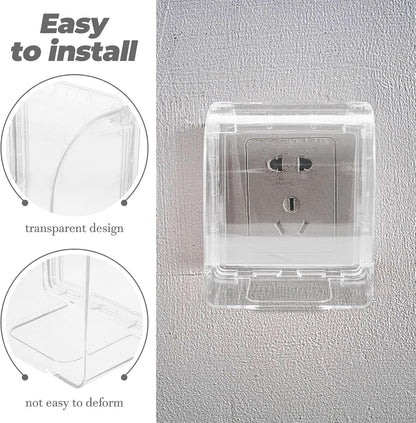 Transparent Outdoor Electrical Outlet Cover Protector Weatherproof In-use Receptacle Enclosure for Home Bathroom Kitchen Splash-resistant and Design