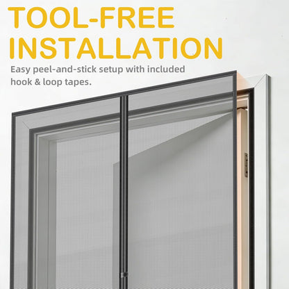 Magnetic Screen Door - 38"x83" Heavy Duty Mesh for Entry Front Back Patio Sliding Door, Self Sealing Hands Free, Bug Proof, Windproof Clips, No Drill Easy Install, Pet & Child Friendly, Black