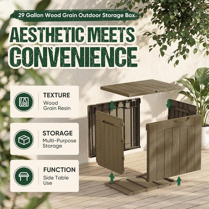 Devoko 100 Gallon Waterproof Large Resin Deck Box Indoor Outdoor Lockable Storage Container for Patio Furniture Cushions Garden Tools (100 Gallon, Black)