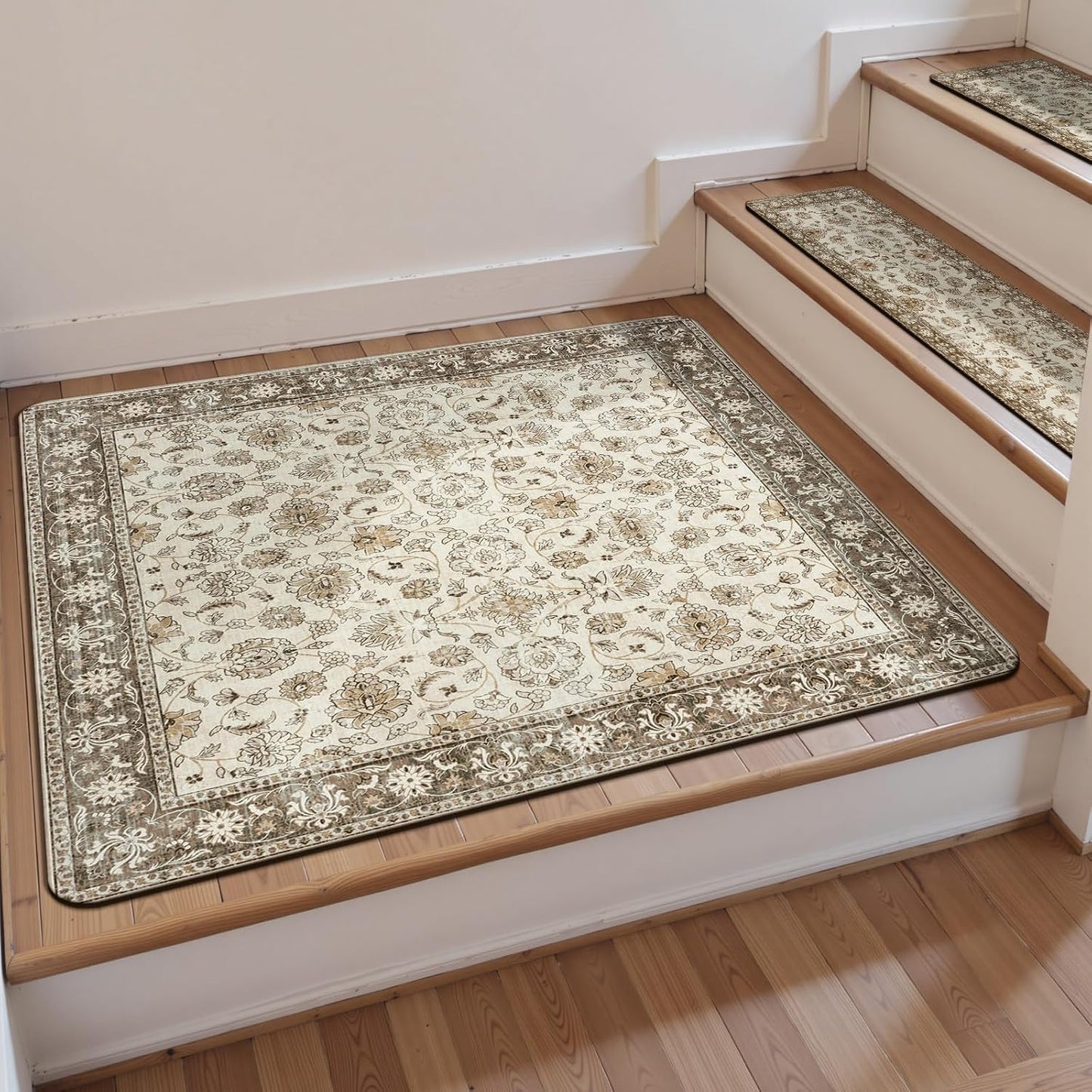 OJIA Extra Non-Slip Stair Treads for Wooden Steps 15PCS, 30"X8" Rubber Indoor Stair Runner Slip Resistant Stair Rugs Safety Mats for Dogs, Kids & Elders, Stairway Grip Step Treads, Gray