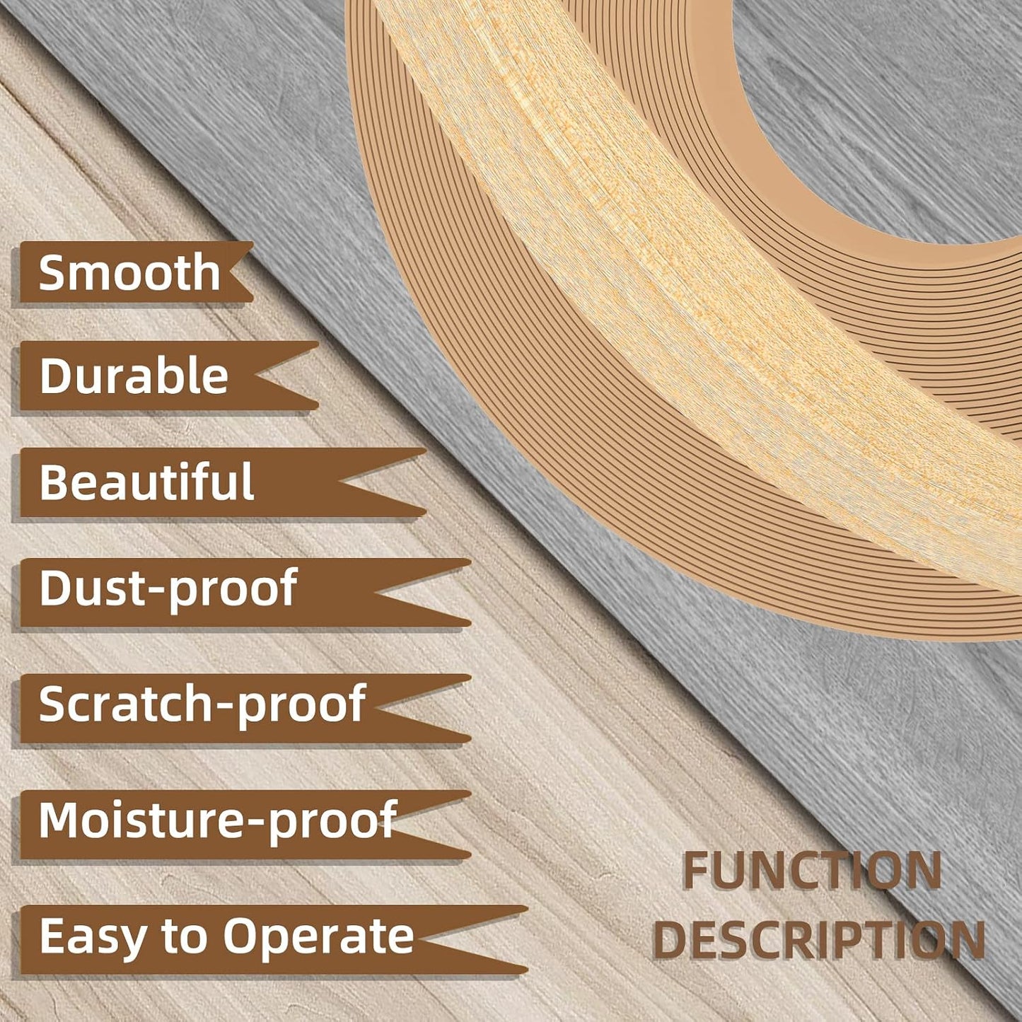GSCIT Club Wood Grain Repair Tape, 2.4 inch X 15ft Self Adhesive Maple Grain Repair Patch for Tables, Chairs, Baseboards, Doors, Windows, Floors, Handicraft DIY. - Colors A