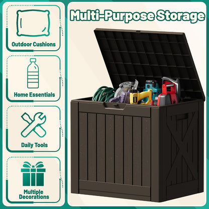 Devoko 30 Gallon Resin Deck Box Waterproof Outdoor Storage Box for Patio Furniture Pool Accessories Indoor Storage for Cushion Garden Tools (30 Gallon, Black)