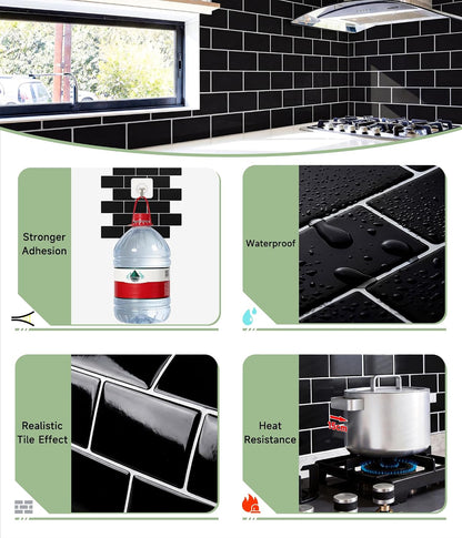 Yoillione Peel and Stick Backsplash for Kitchen: Self Adhesive Wall Tiles for Bathroom - Vinyl Thick Back Splash Tile (10, Light Coffee)