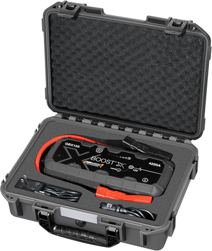 Case for NOCO Boost X GBX155 & GB150 – Waterproof Hard Box with Custom Foam | Shockproof Protective Travel Box Compatible with NOCO GBX155 GB150 Jump Starter - for Car Truck Owners | for Emergency,Travel