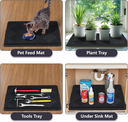 Boot Tray for Entryway, Multi-Purpose Shoe Tray with Lip, Rubber Mat for Shoe Organizer Indoor Outdoor Use, 27.5"x16"