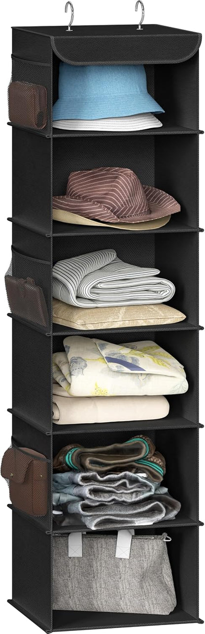 Simple Houseware 6 Shelf Hanging Closet Organizer, Gray