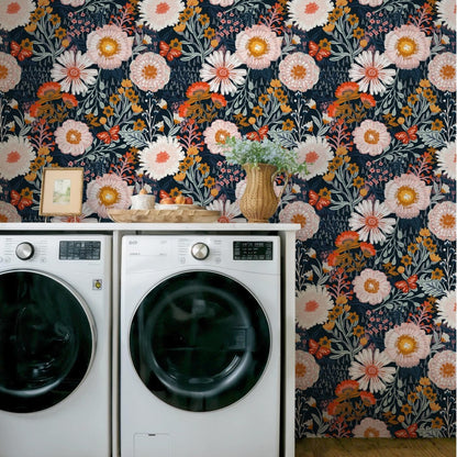 Dimoon 17.3''x78.7'' Peel and Stick Wallpaper Floral Cute Contact Paper Vintage Village Country Cottage Wallpaper Farmhouse Yellow Beige Renter Friendly Geometry Waterproof Embossed Kitchen Bedroom