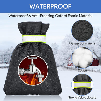 DELUX Outdoor Faucet Covers for Winter 9.05" H X 6.89" W 2 Pack, Outside Garden Faucet Socks for Freeze Protection, Reusable Waterproof Insulated Spigot Cover (Thicker)