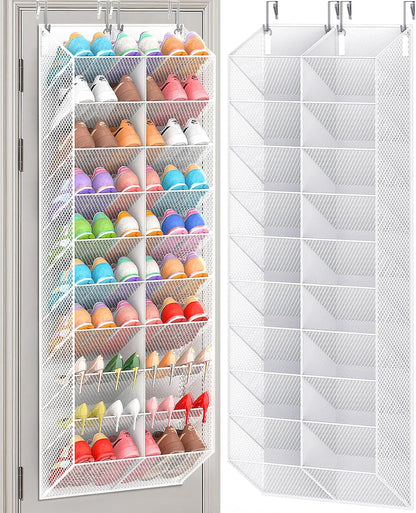 UVIAHOMI Over the Door Shoe Organizer for 20-30 Pairs, 10-Tier, Black