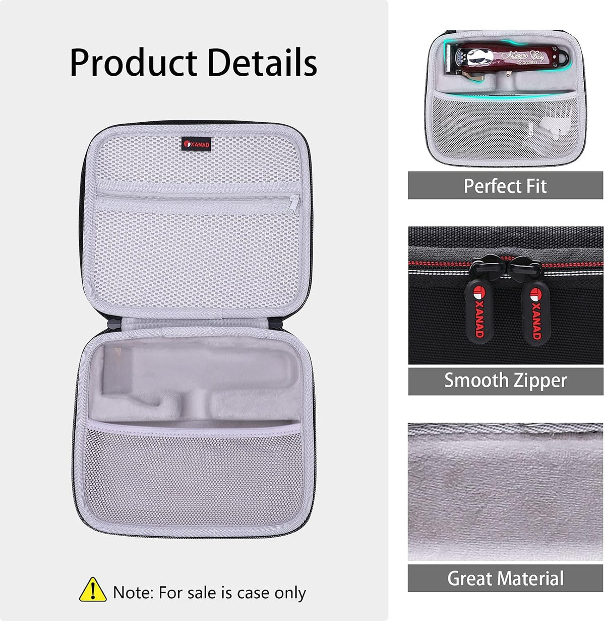 XANAD Case for Wahl Professional 5-Star Cordless Magic Clip #8148 Clippers - Carrying Organizer Storage Bag