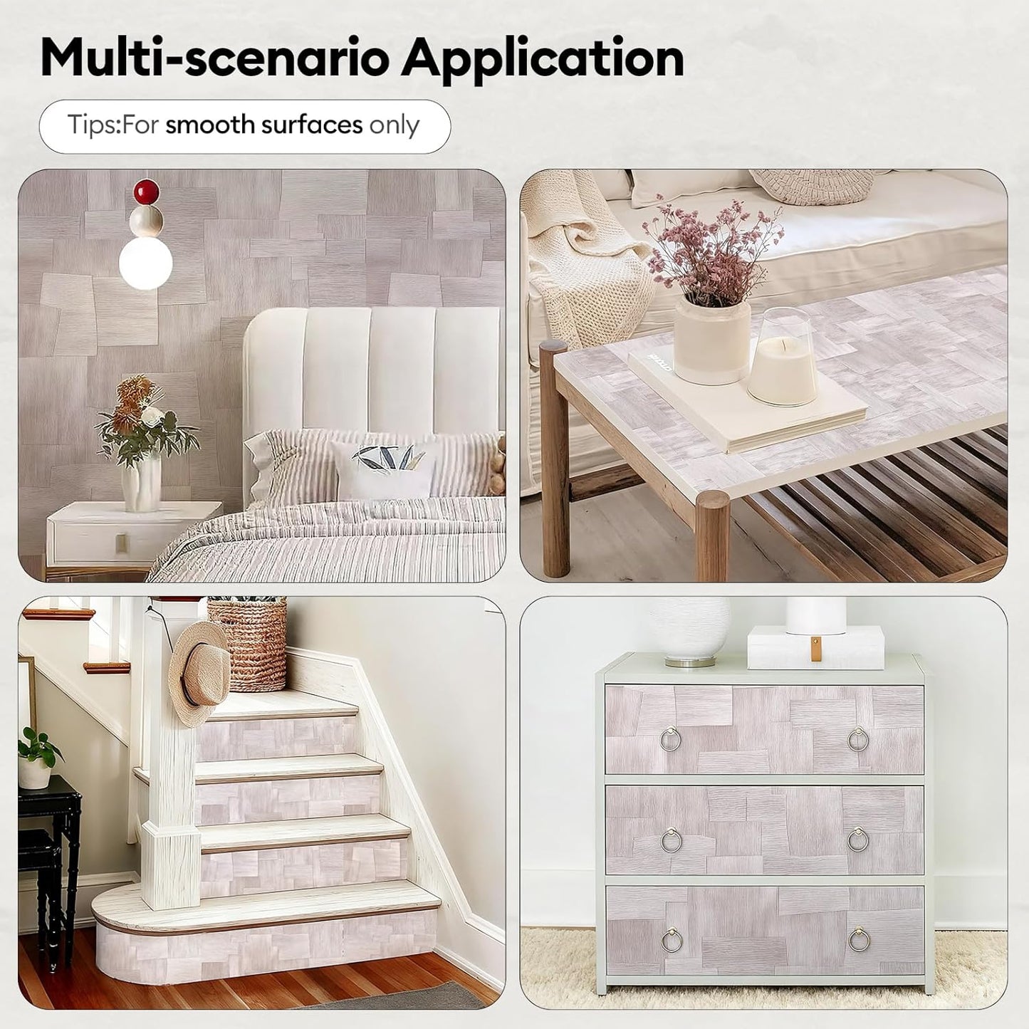 17"x118" Peel and Stick Wallpaper for Renter Friendly, Removable Wallpaper Peel and Stick, Self-Adhesive Textured Contact Paper for Walls, Cabinets, Countertops(Geometric Clay)