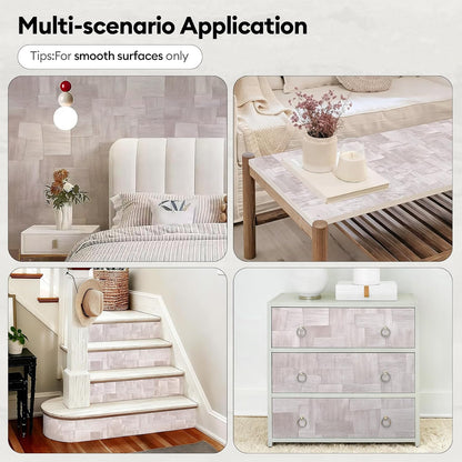 17"x118" Peel and Stick Wallpaper for Renter Friendly, Removable Wallpaper Peel and Stick, Self-Adhesive Textured Contact Paper for Walls, Cabinets, Countertops(Geometric Clay)
