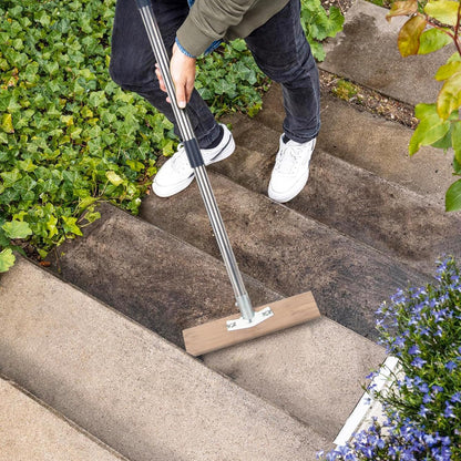 Floor Scrubber Brush with Long Handle for Deck Cleaning, 52'' Stiff Bristle Scrub Broom for Shower, Bathroom, Boat, Concrete, Carpet, Garage