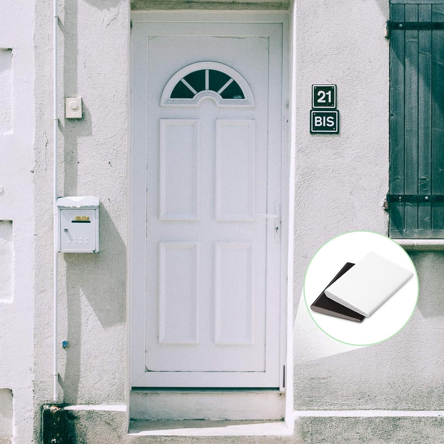 Jetec 6 Peices Self-Adhesive Door Corner Seals, Gap Filler Seal Strip Weather Stripping Draft Stopper Door Frame Seal Corner Foam for Weather Protection Isolation of Noise(Black)
