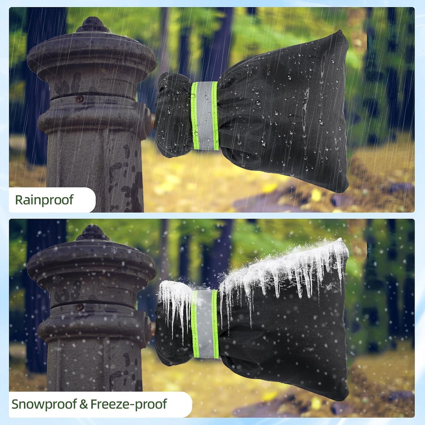 Insoma Pro Outdoor Faucet Covers for Winter Freeze Protection, 4 Pack 7.1" W x 8.7" H Winter Faucet Insulation Cover Socks, Hose Bib Covers for Winter