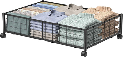 Hleelomi Under Bed Storage with Wheels, 360° Rotating, No-Assembly Underbed Storage Containers, 2PACK