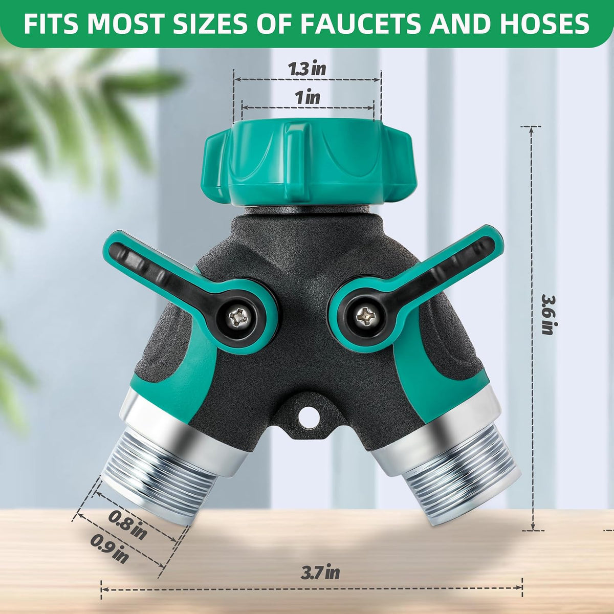 LUCDNC Garden Hose Splitter 2 Way 3/4 Inch Faucet Y Connector With Shut Off Valve,Garden Supplies Water Hose Splitter Adapter For Indoor Outdoor Faucets