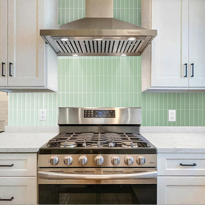 Peel and Stick Backsplash Tiles for Kitchen Bathroom - 10 Sheets 11.61" x 11.61" 3D Self Adhesive Wall Tiles Waterproof Hard PVC Ceramic Tile Easy DIY Installation Green