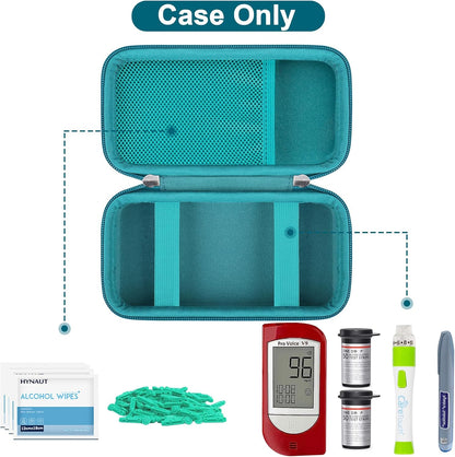 Canboc Diabetic Supplies Case, Carrying Organizer for Glucose Meter, Lancing Device, Blood Sugar Test Strips, Lancets, Insulin Pens, Alcohol Wipe and Other Diabetes Care Accessories, Rose Gold