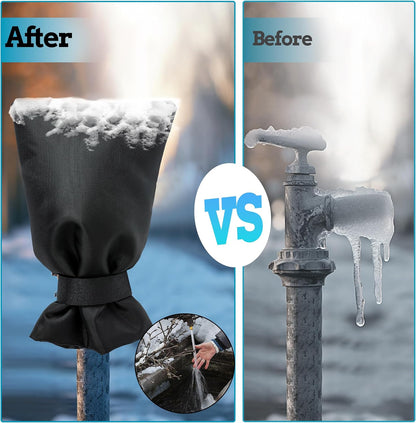Outdoor Faucet Covers for Winter,2 Pack Faucet Cover Freeze Protection,Insulated Anti-Freeze Waterproof Material,Reusable Faucet Cover Socks for Various Faucet Spigot,Pipe,Garden Hose Bib