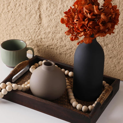 Ceramic Vase Set of 3, Decorative Vases Home Decor Modern Neutral Flower Pampass Boho Vase for Living Room, Table, Mantel, Entryway, Bookshelf, Kitchen, Bedroom, Bathroom - White