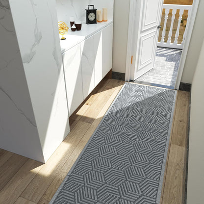 Yimobra Front Door Mat, All-Season Waterproof Outdoor Mat for Entrance with Drainage Holes, Heavy Duty Non-Slip Doormat for Garage Patio Entryway Indoor, 29.5x17, Red